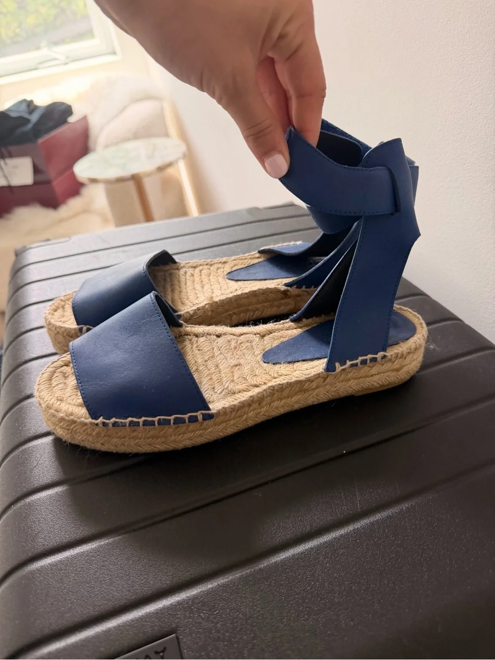 Vince Blue Espadrille Platform Sandals